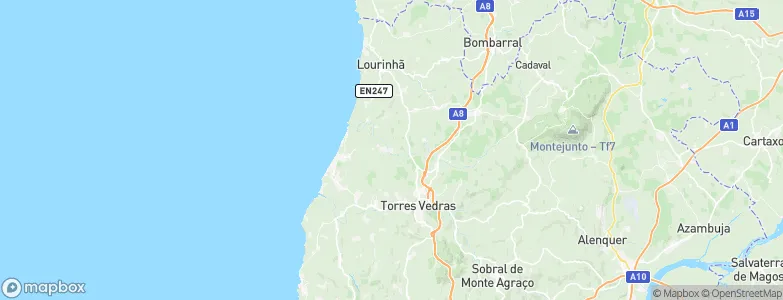 A dos Cunhados, Portugal Map