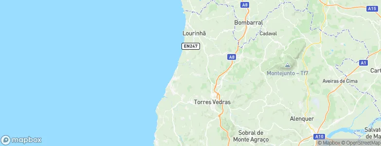 A Dos Cunhados, Portugal Map