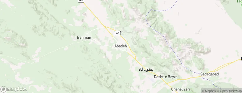 Ābādeh, Iran Map