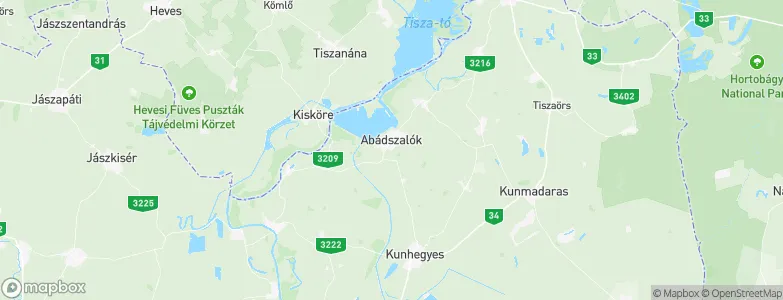 Abádszalók, Hungary Map