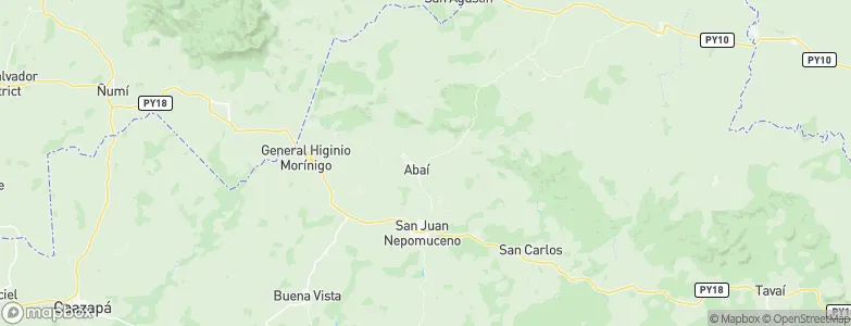 Abaí, Paraguay Map