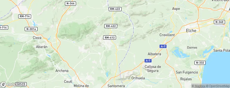 Abanilla, Spain Map