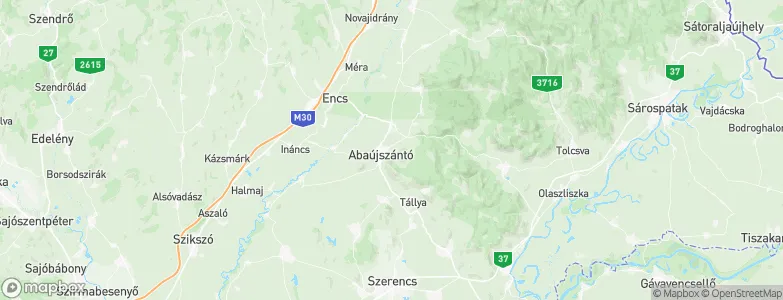 Abaújszántó, Hungary Map