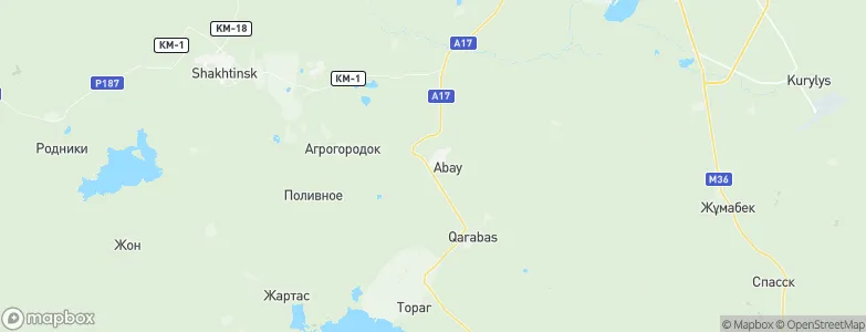 Abay, Kazakhstan Map
