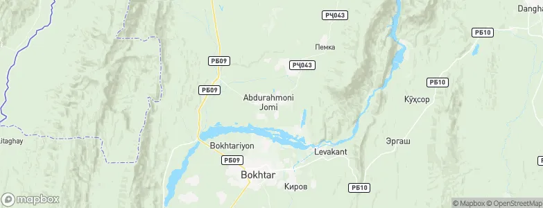 Abdurahmoni Jomí, Tajikistan Map