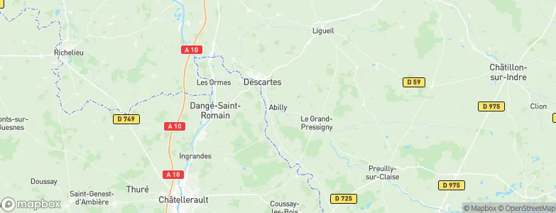 Abilly, France Map