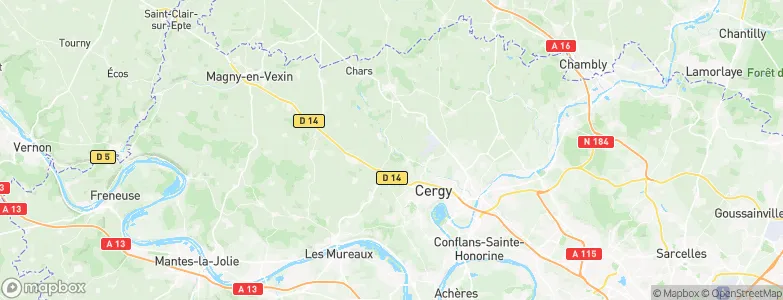 Ableiges, France Map