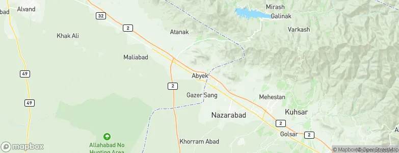 Ābyek, Iran Map