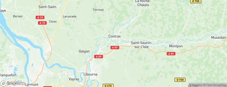 Abzac, France Map