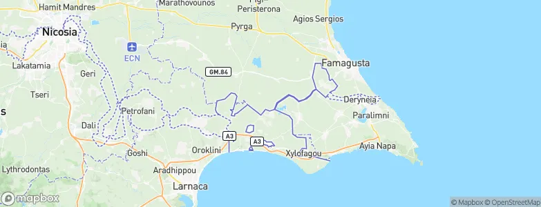 Áchna, Cyprus Map