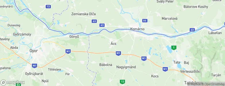 Ács, Hungary Map