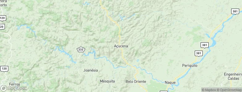 Açucena, Brazil Map