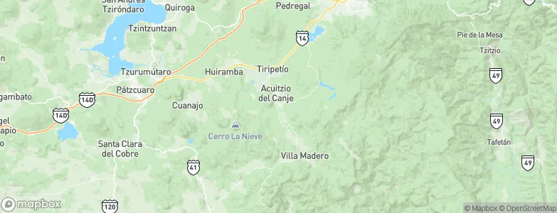 Acuítzio del Canje, Mexico Map