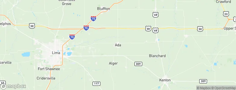 Ada, United States Map