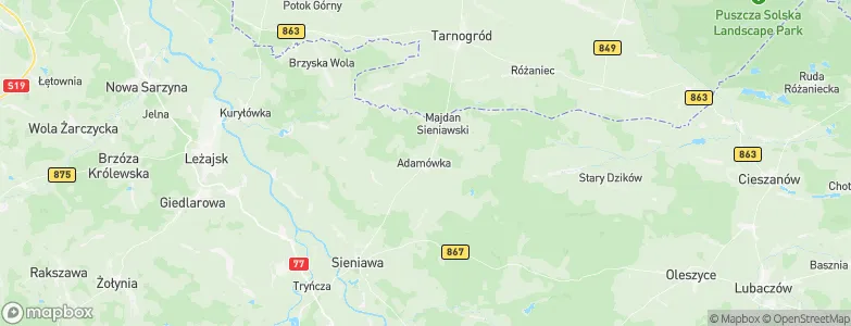 Adamówka, Poland Map