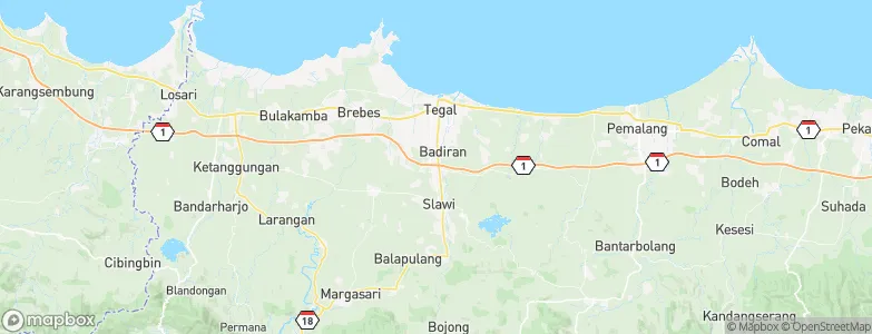 Adiwerna, Indonesia Map