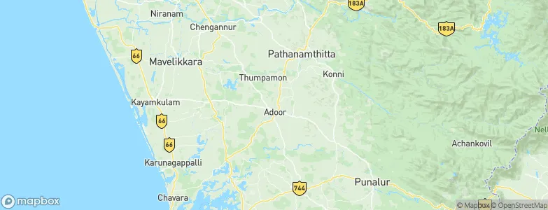 Adūr, India Map