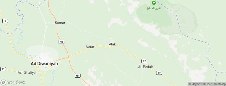 ‘Afak, Iraq Map