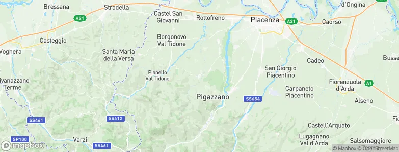 Agazzano, Italy Map