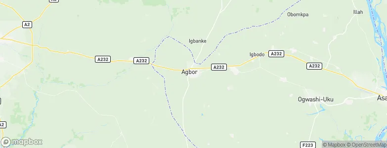 Agbor, Nigeria Map