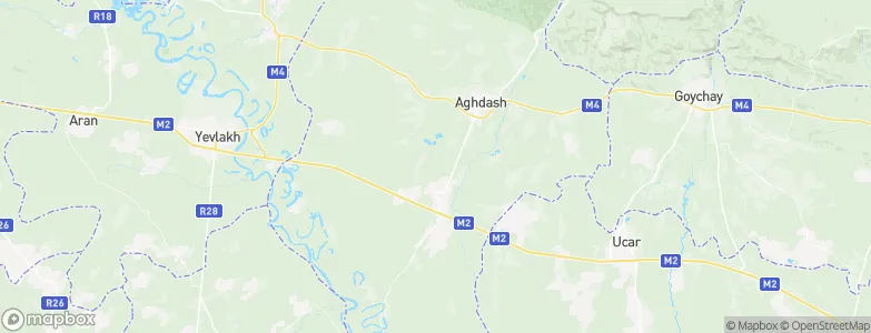 Aghdash Rayon, Azerbaijan Map