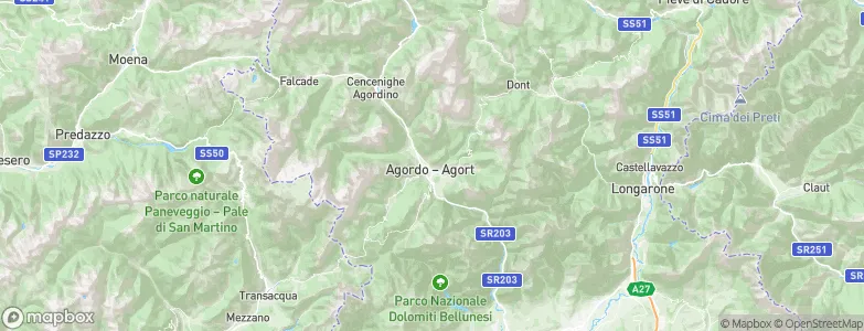 Agordo, Italy Map