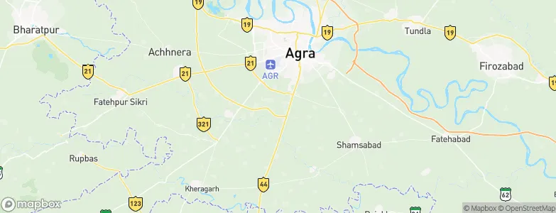 Agra, India Map