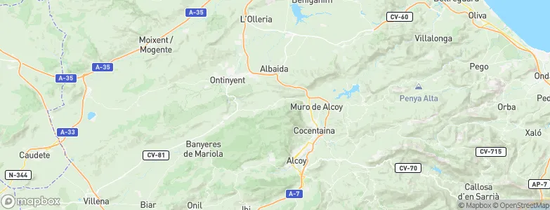Agres, Spain Map