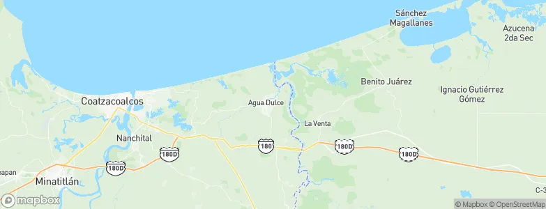 Agua Dulce, Mexico Map