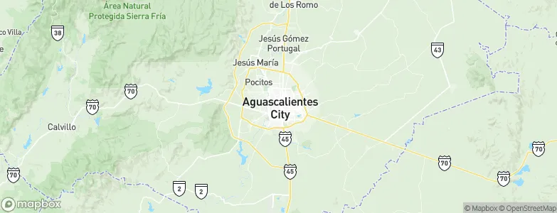 Aguascalientes, Mexico Map