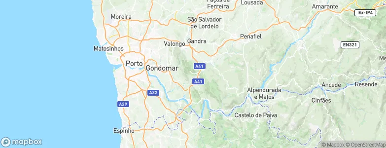 Aguiar de Sousa, Portugal Map