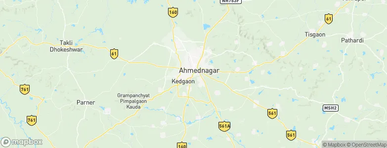 Ahmednagar, India Map