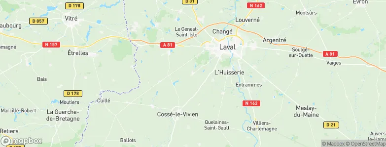 Ahuillé, France Map