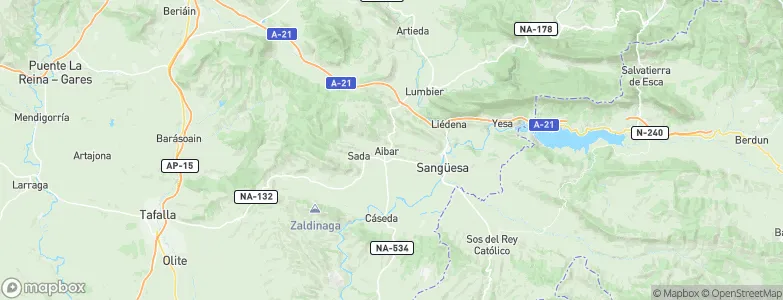 Aibar/Oibar, Spain Map
