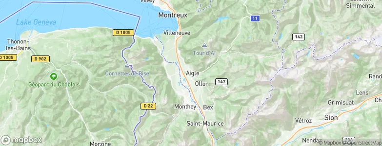 Aigle, Switzerland Map