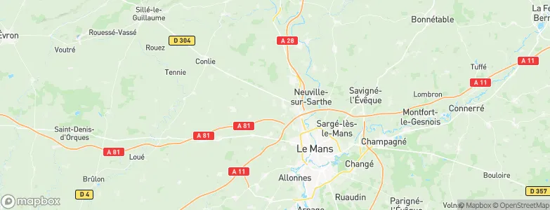 Aigné, France Map