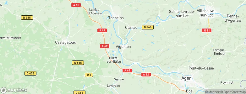 Aiguillon, France Map