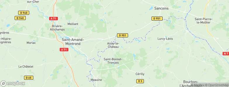 Ainay-le-Château, France Map