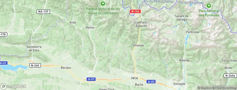 Aísa, Spain Map