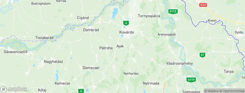 Ajak, Hungary Map