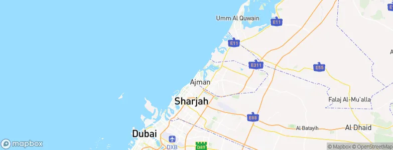 Ajman, United Arab Emirates Map