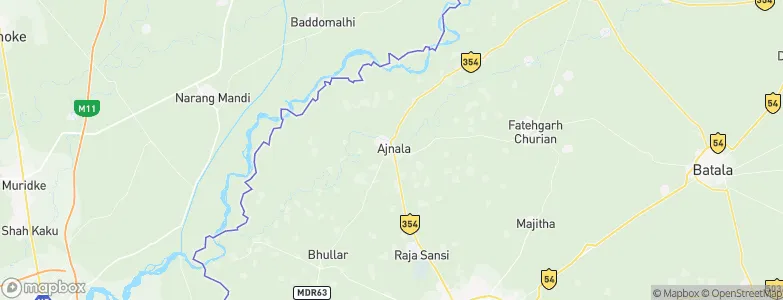 Ajnāla, India Map