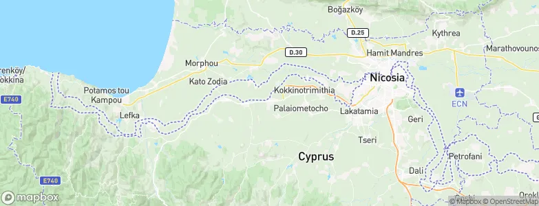Akáki, Cyprus Map