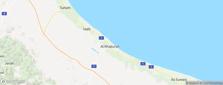 Al Khābūrah, Oman Map