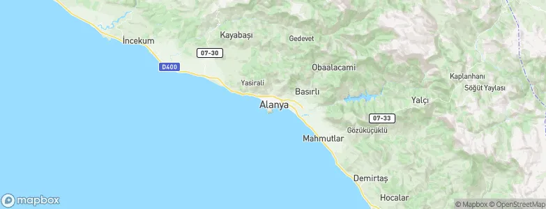 Alanya, Turkey Map
