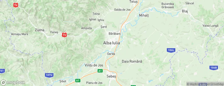 Alba, Romania Map