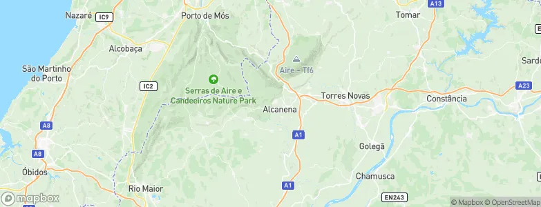Alcanena Municipality, Portugal Map
