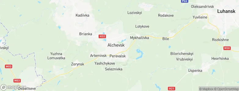 Alchevs'k, Ukraine Map