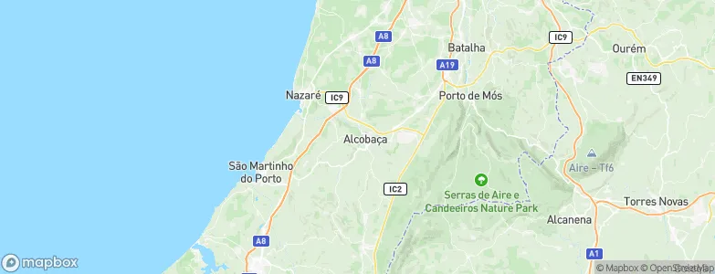 Alcobaça Municipality, Portugal Map