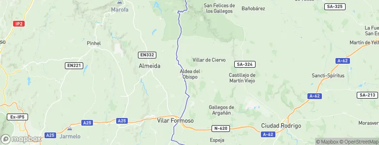 Aldea del Obispo, Spain Map